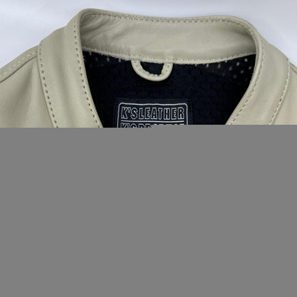KADOYA Cowhide Single Rider's Leather Jacket Ivory Size M