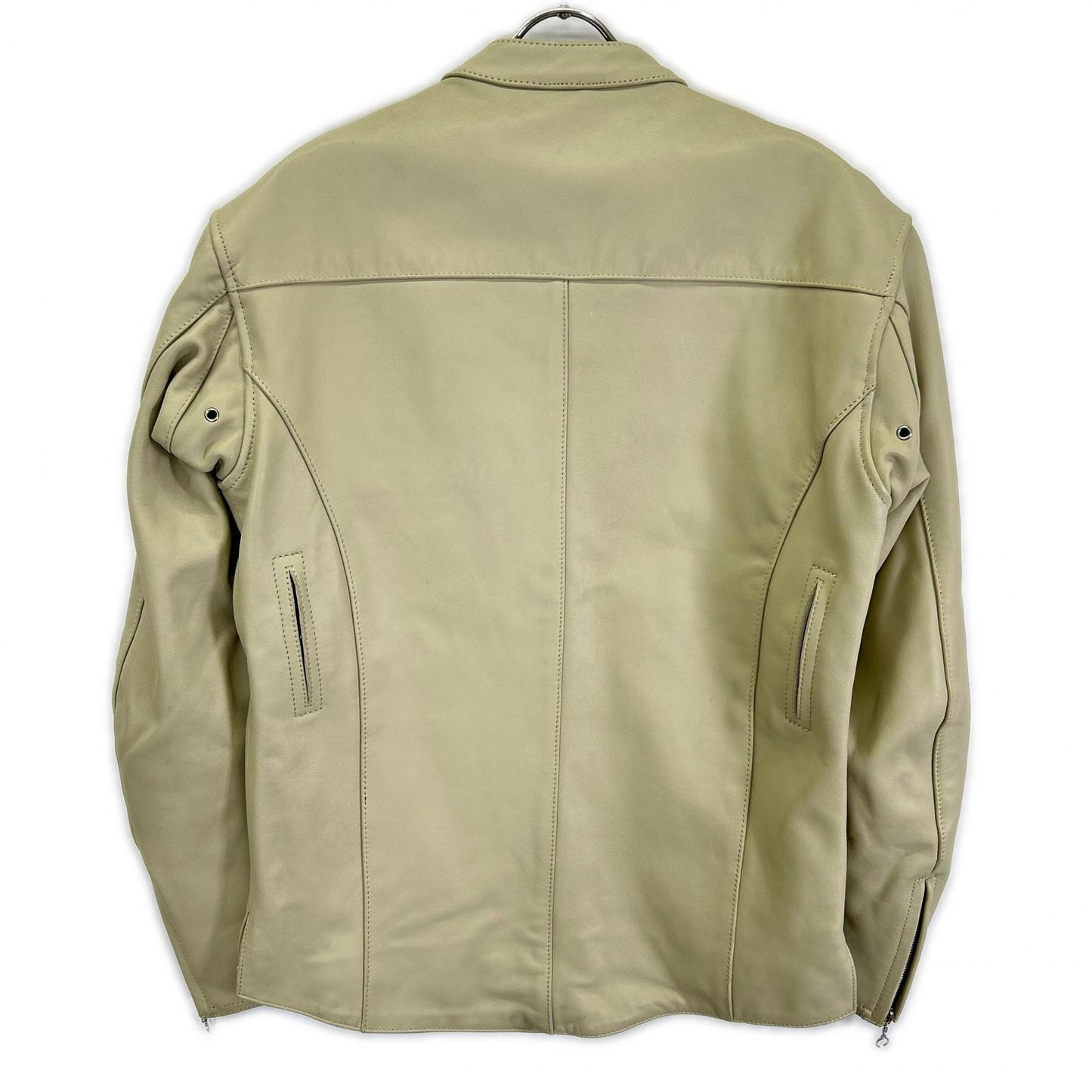 KADOYA Cowhide Single Rider's Leather Jacket Ivory Size M