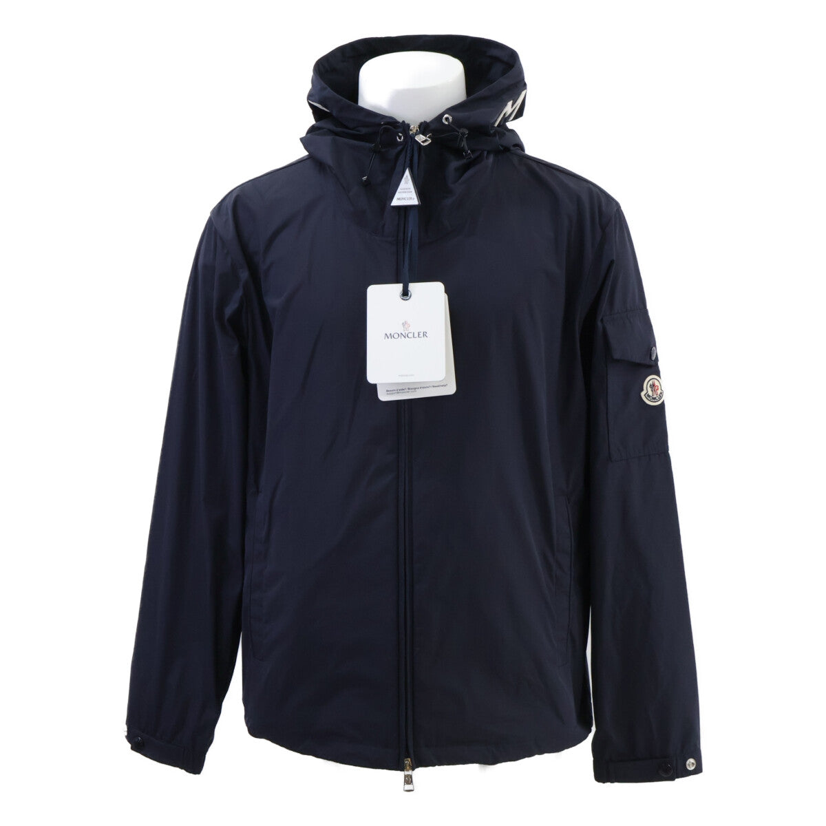 MONCLER SASSIERE Nylon Hooded Jacket Navy Size 1