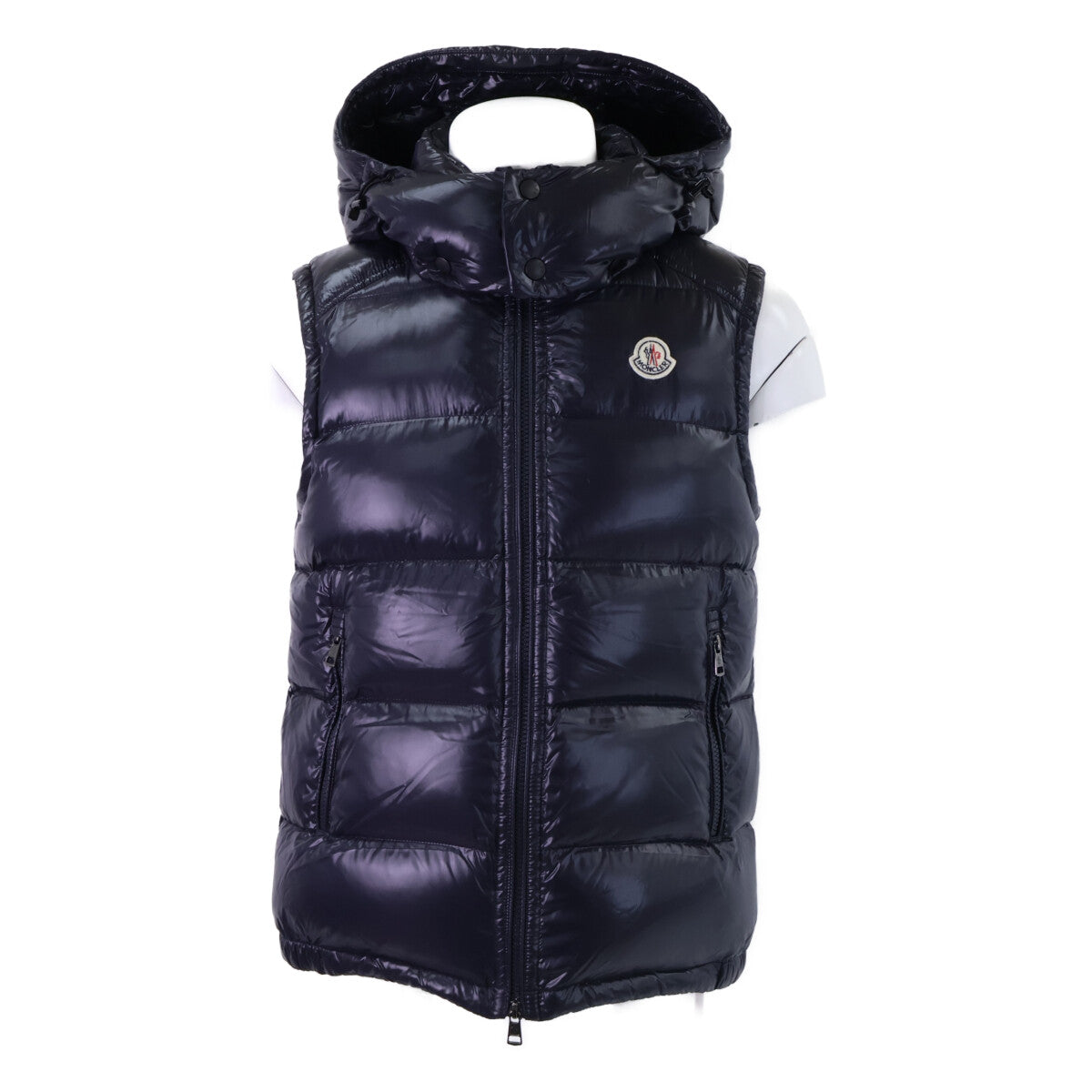MONCLER LACET Nylon Hooded Down Vest Navy Size 1