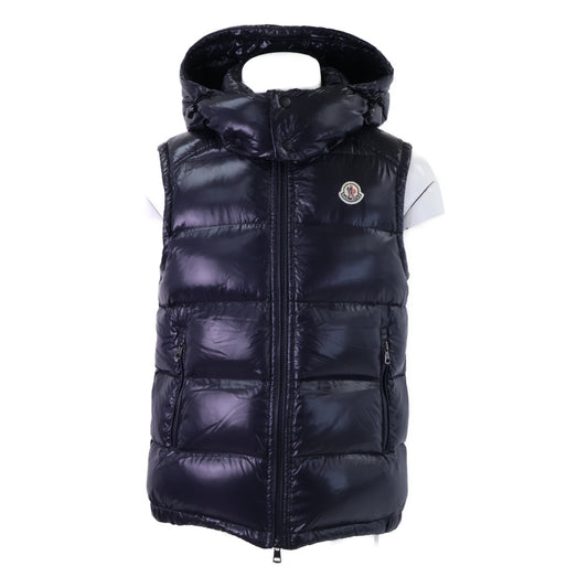 MONCLER LACET Nylon Hooded Down Vest Navy Size 1