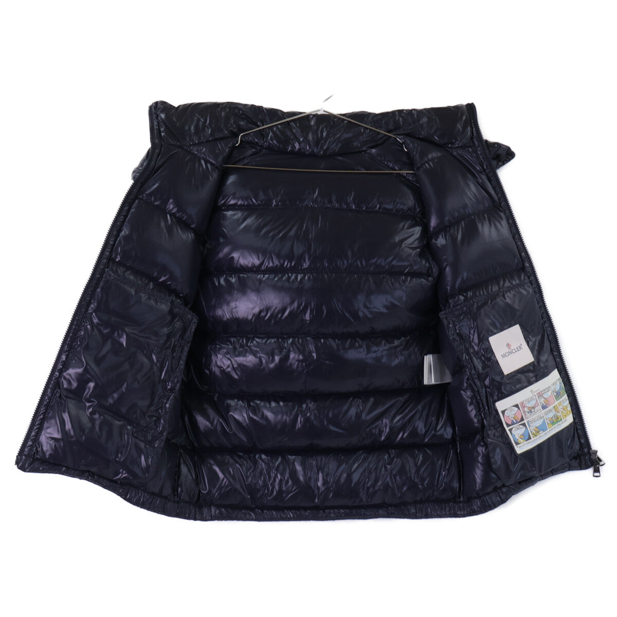 MONCLER LACET Nylon Hooded Down Vest Navy Size 1
