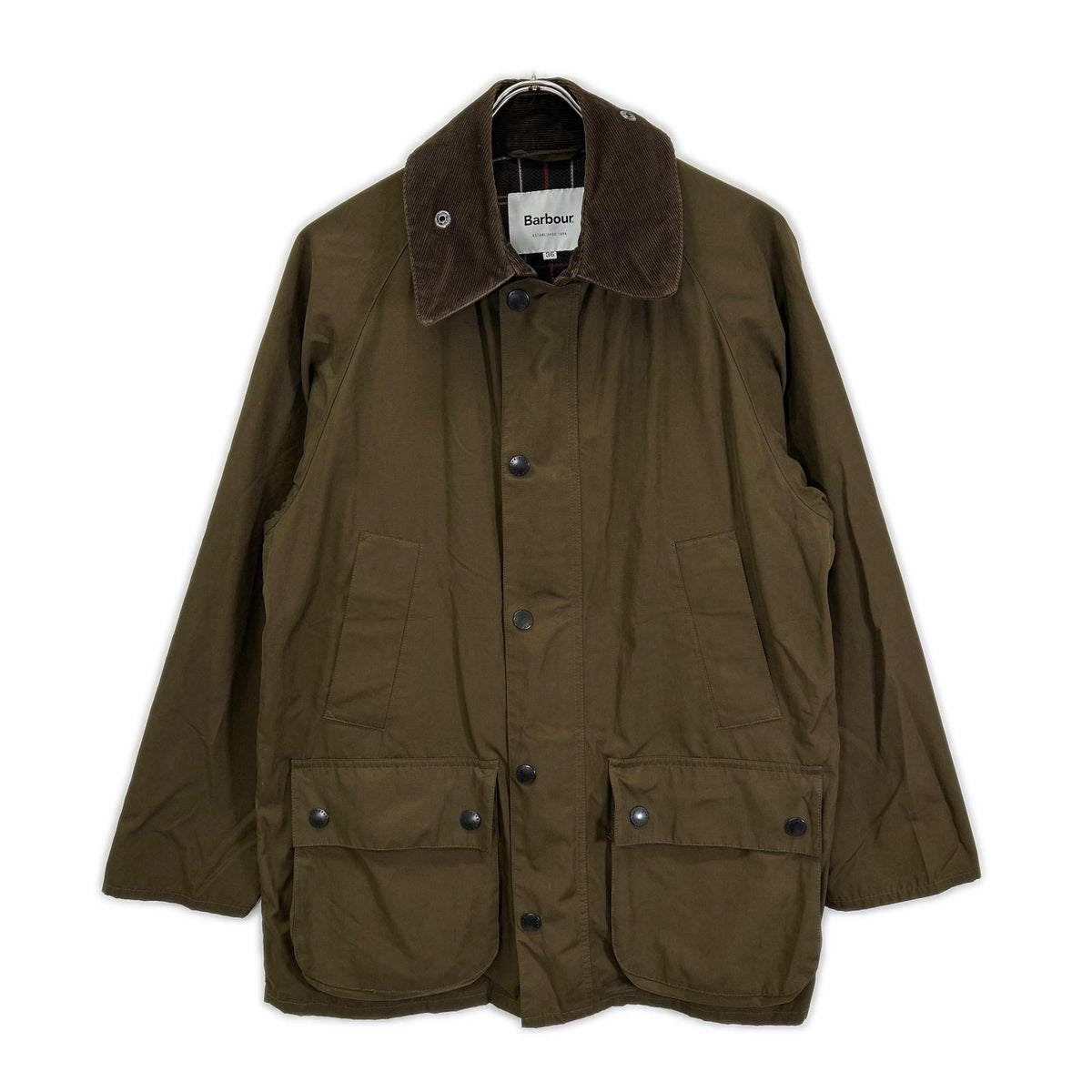 Barbour 2001179 Bedale Peach Skin Jacket Khaki Size 36