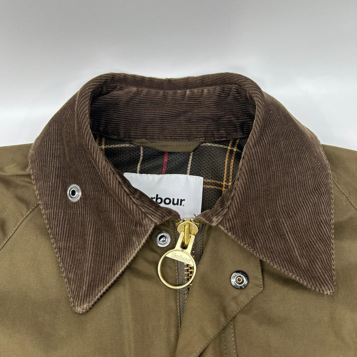 Barbour 2001179 Bedale Peach Skin Jacket Khaki Size 36