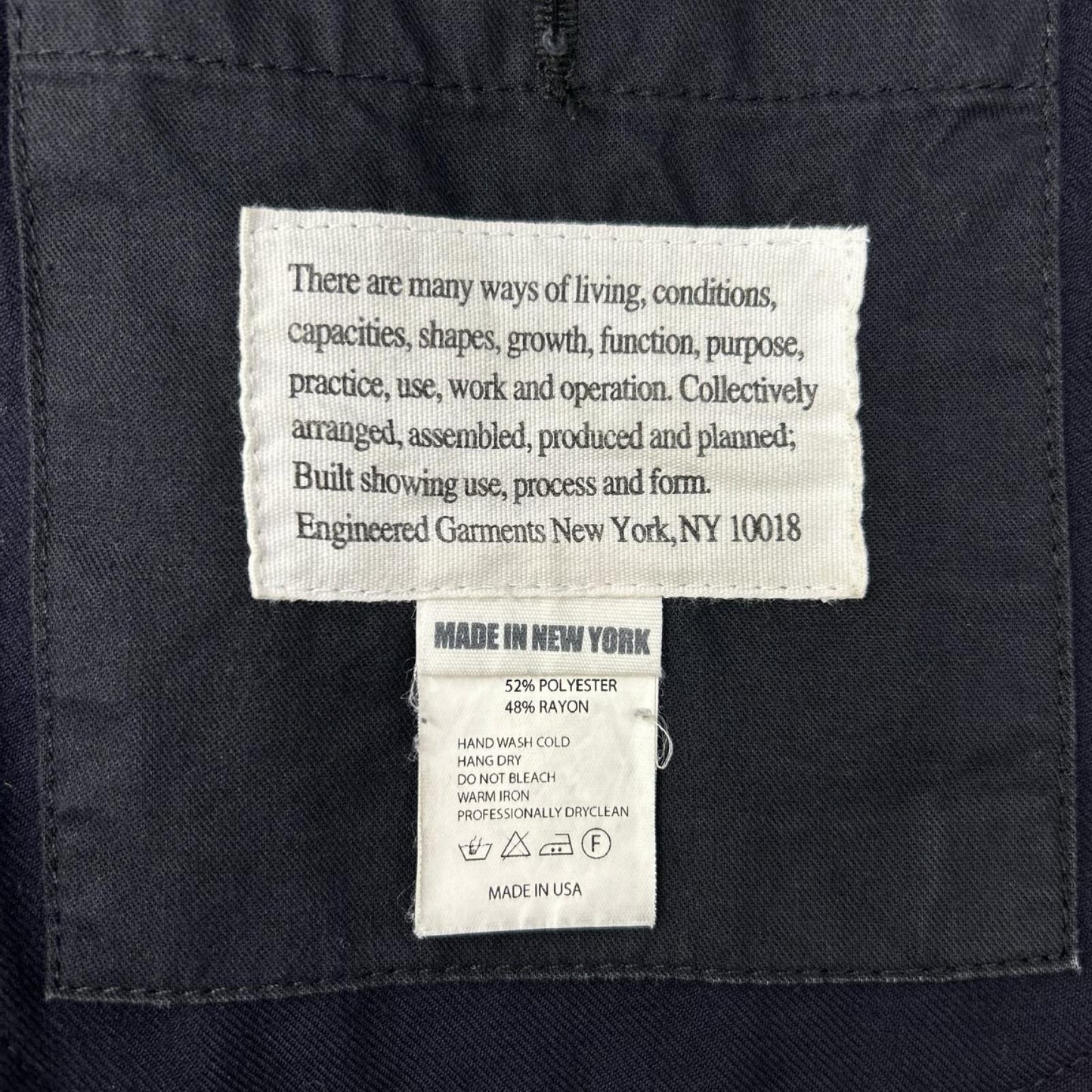 Engineered Garments Navy Wool Single-Breasted Jacket Size S