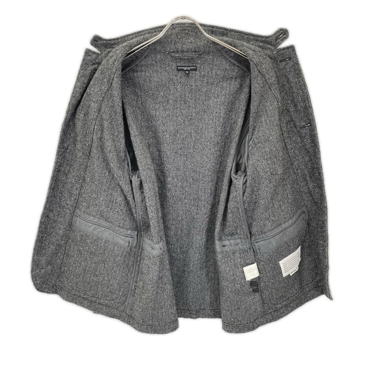 Engineered Garments Gray Herringbone Wool Jacket Size M