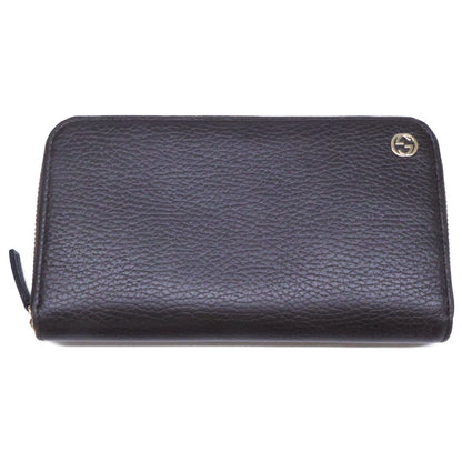GUCCI Interlocking G Leather Long Wallet Brown Size ONE SIZE