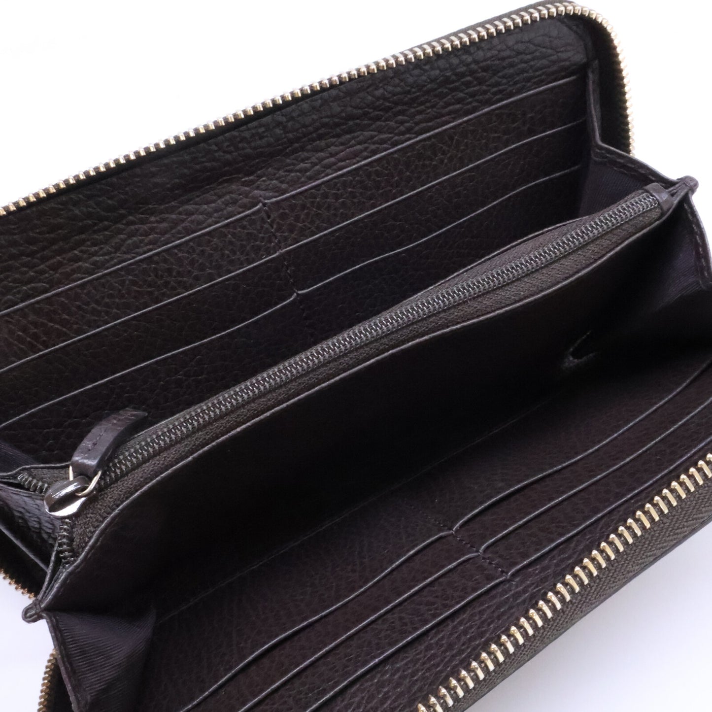 GUCCI Interlocking G Leather Long Wallet Brown Size ONE SIZE