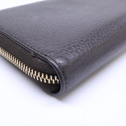 GUCCI Interlocking G Leather Long Wallet Brown Size ONE SIZE