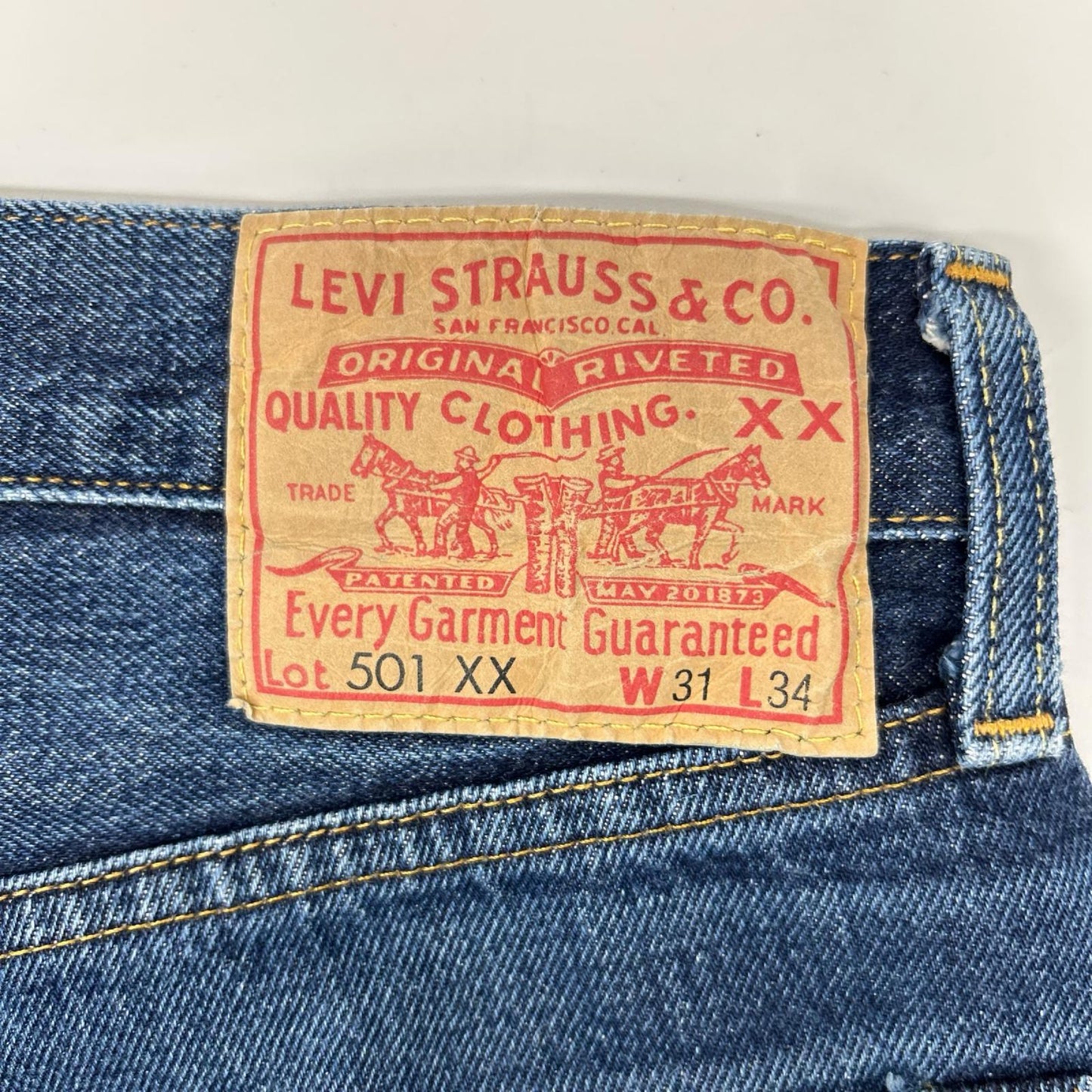 LEVI'S 501XX 1955 Model Indigo Jeans Size W31L34