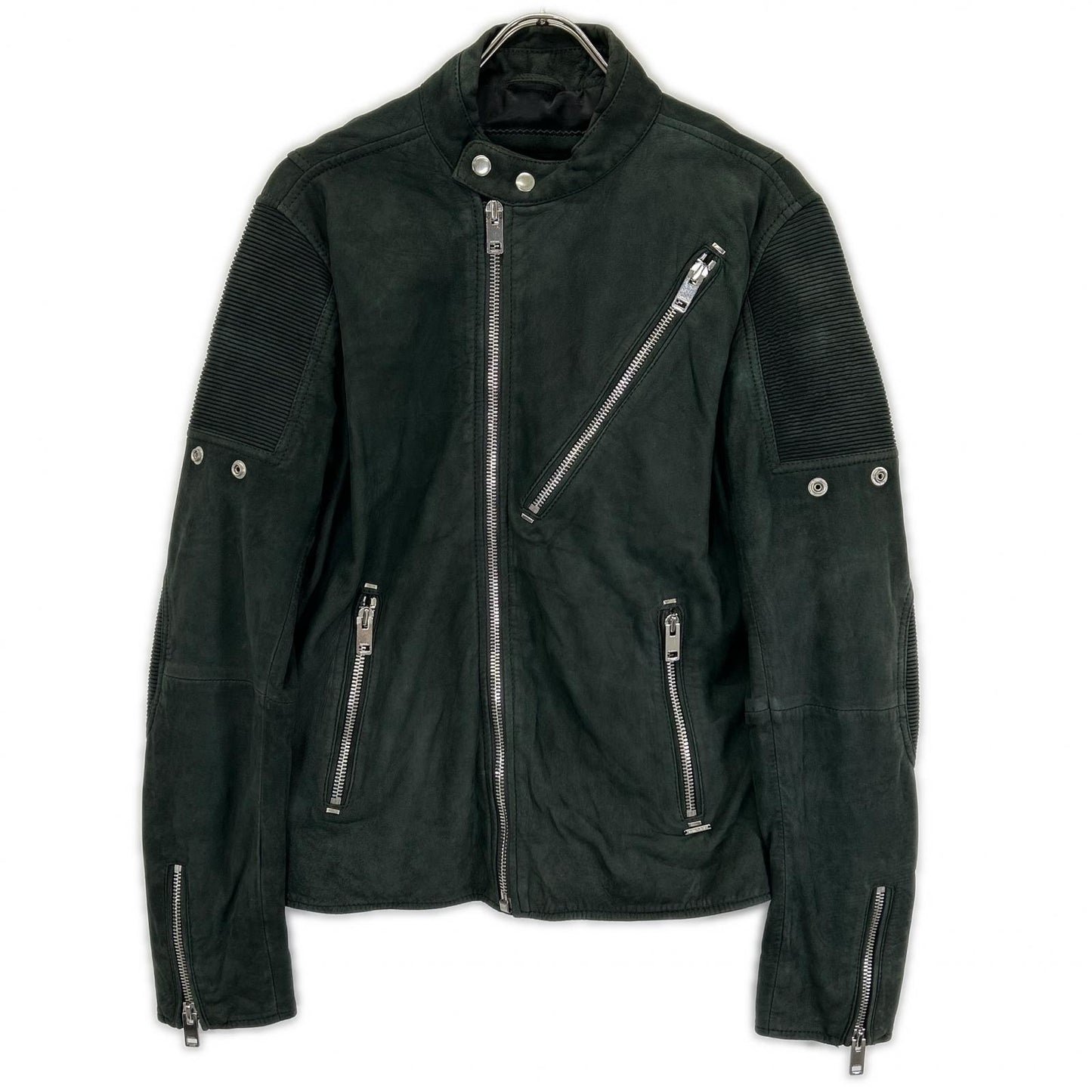 DIESEL Green Suede Biker Jacket Size L