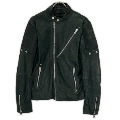 DIESEL Green Suede Biker Jacket Size L