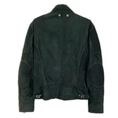 DIESEL Green Suede Biker Jacket Size L