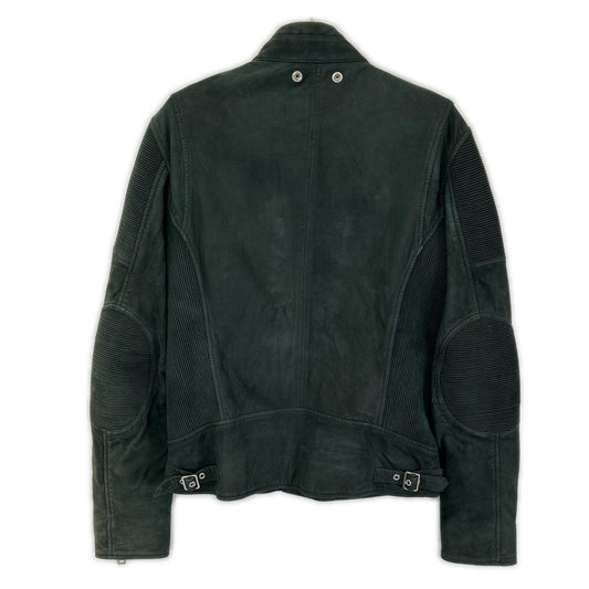 DIESEL Green Suede Biker Jacket Size L
