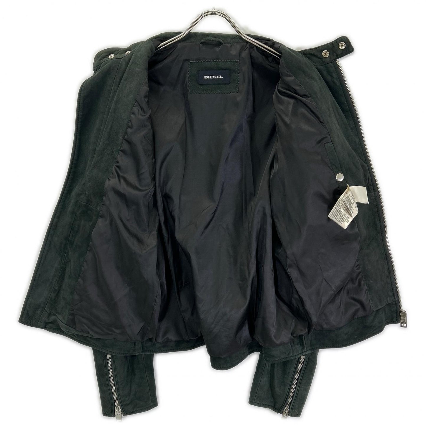 DIESEL Green Suede Biker Jacket Size L