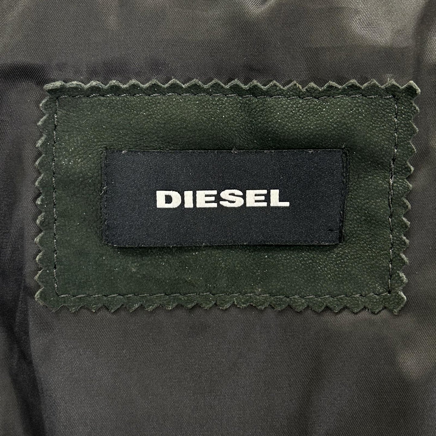 DIESEL Green Suede Biker Jacket Size L