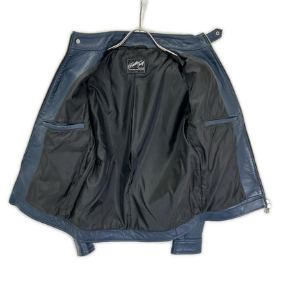 Rattle Trap Navy Single Rider Leather Jacket Size S