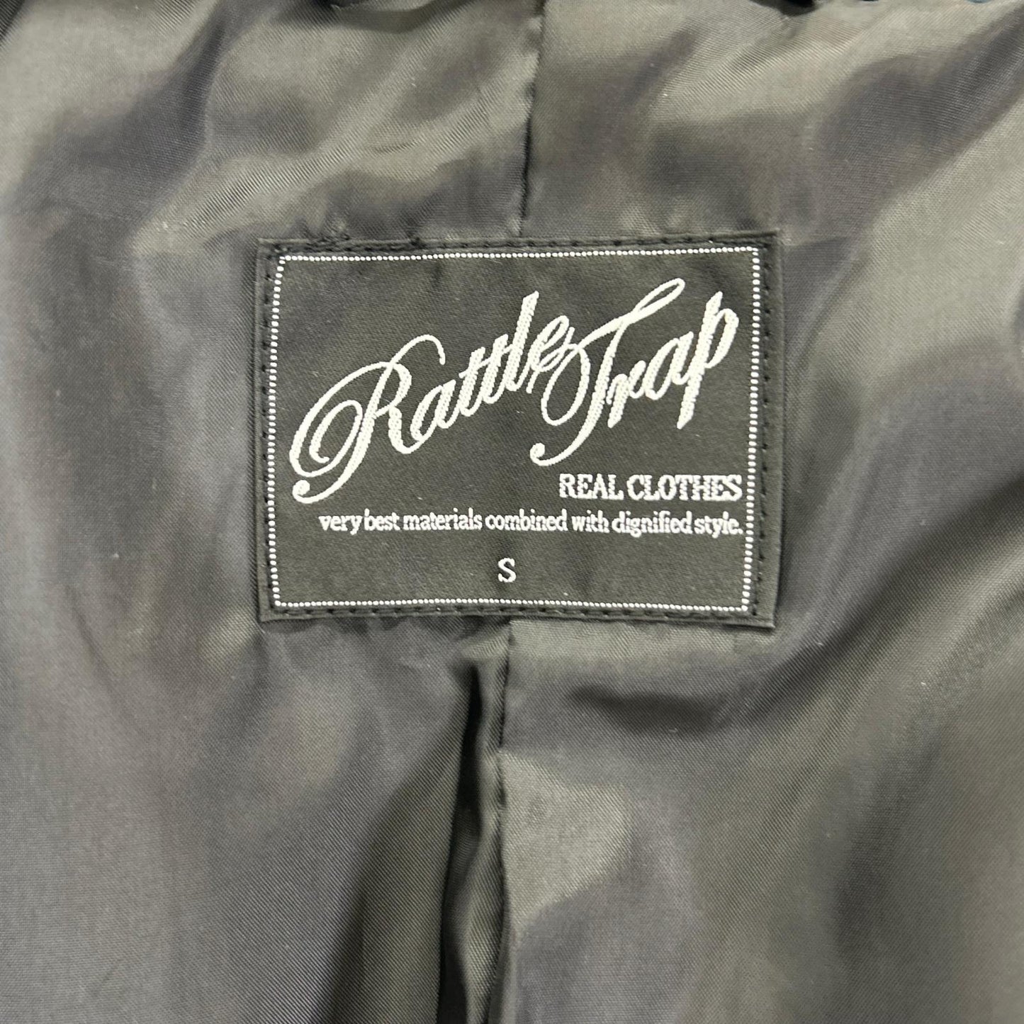 Rattle Trap Navy Single Rider Leather Jacket Size S