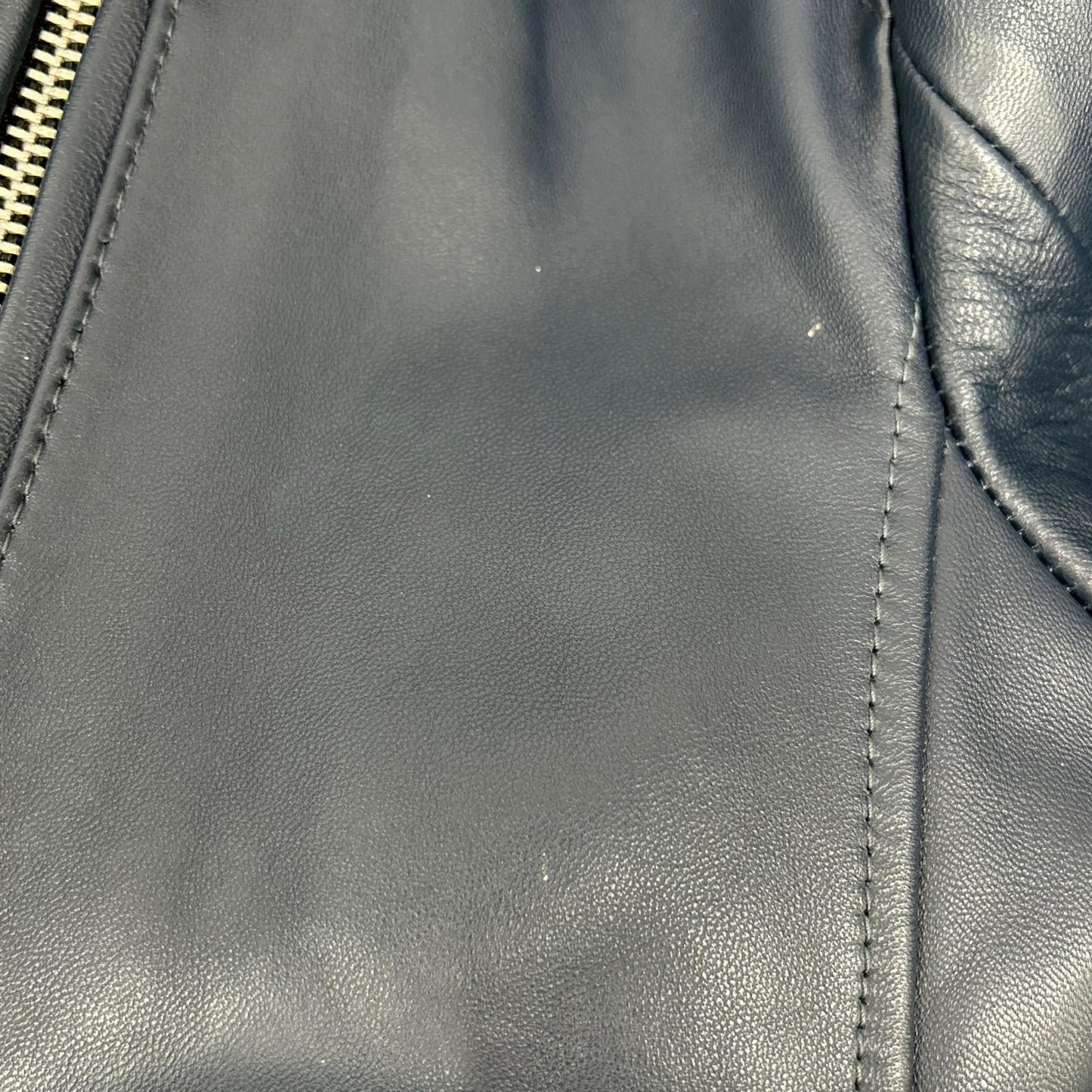 Rattle Trap Navy Single Rider Leather Jacket Size S