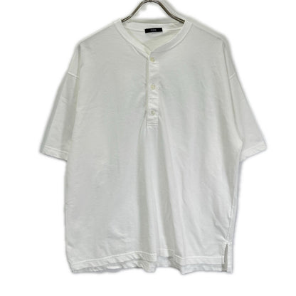 YLEVE White Cotton Henley Neck Short Sleeve Size 4
