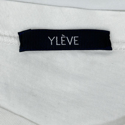YLEVE White Cotton Henley Neck Short Sleeve Size 4