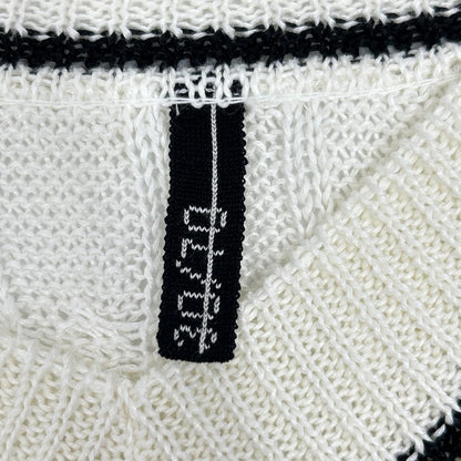 trenta settanta 30/70 Linen V-Neck Knit White/Black