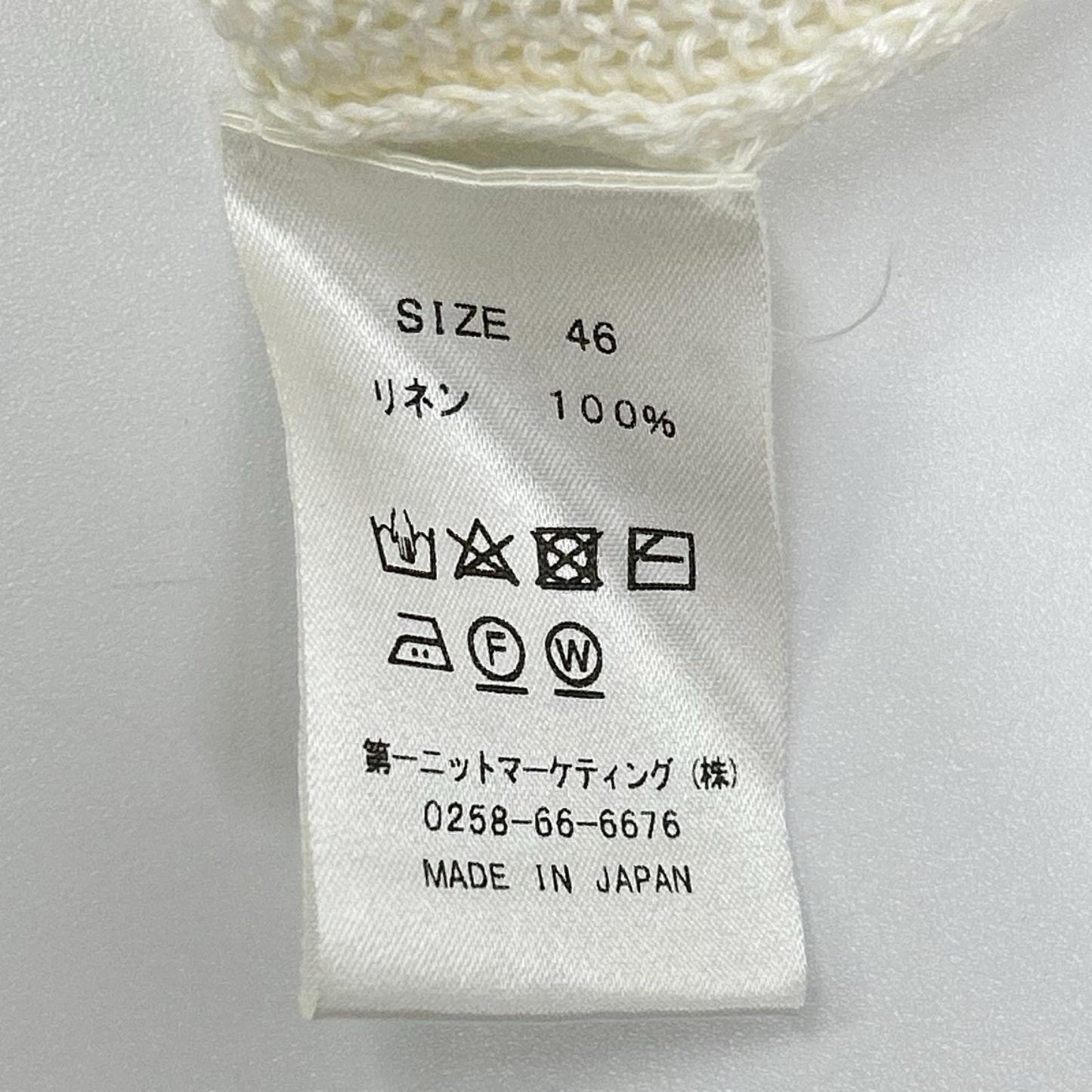 trenta settanta 30/70 Linen V-Neck Knit White/Black