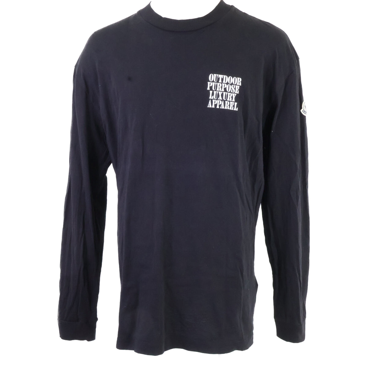 MONCLER H10918D00014 Logo Print Cotton T-Shirt Black Size M