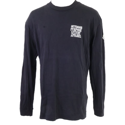 MONCLER H10918D00014 Logo Print Cotton T-Shirt Black Size M