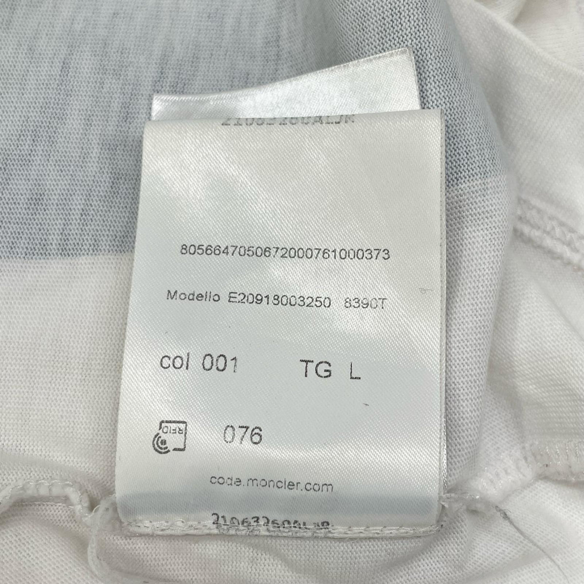 MONCLER White MAGLIA T-Shirt Size L