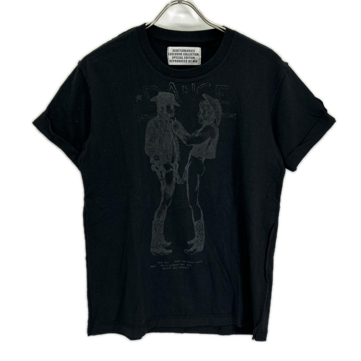 seditionaries Black Cowboy Cotton T-Shirt Size M