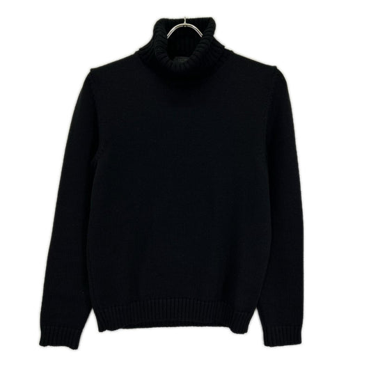ZANONE Black Merino Mid-Gauge Turtleneck Knit Size 46