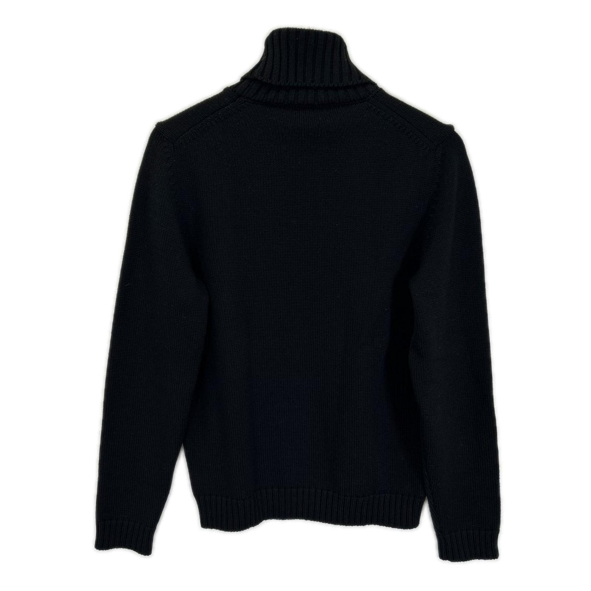 ZANONE Black Merino Mid-Gauge Turtleneck Knit Size 46