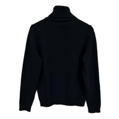 ZANONE Black Merino Mid-Gauge Turtleneck Knit Size 46