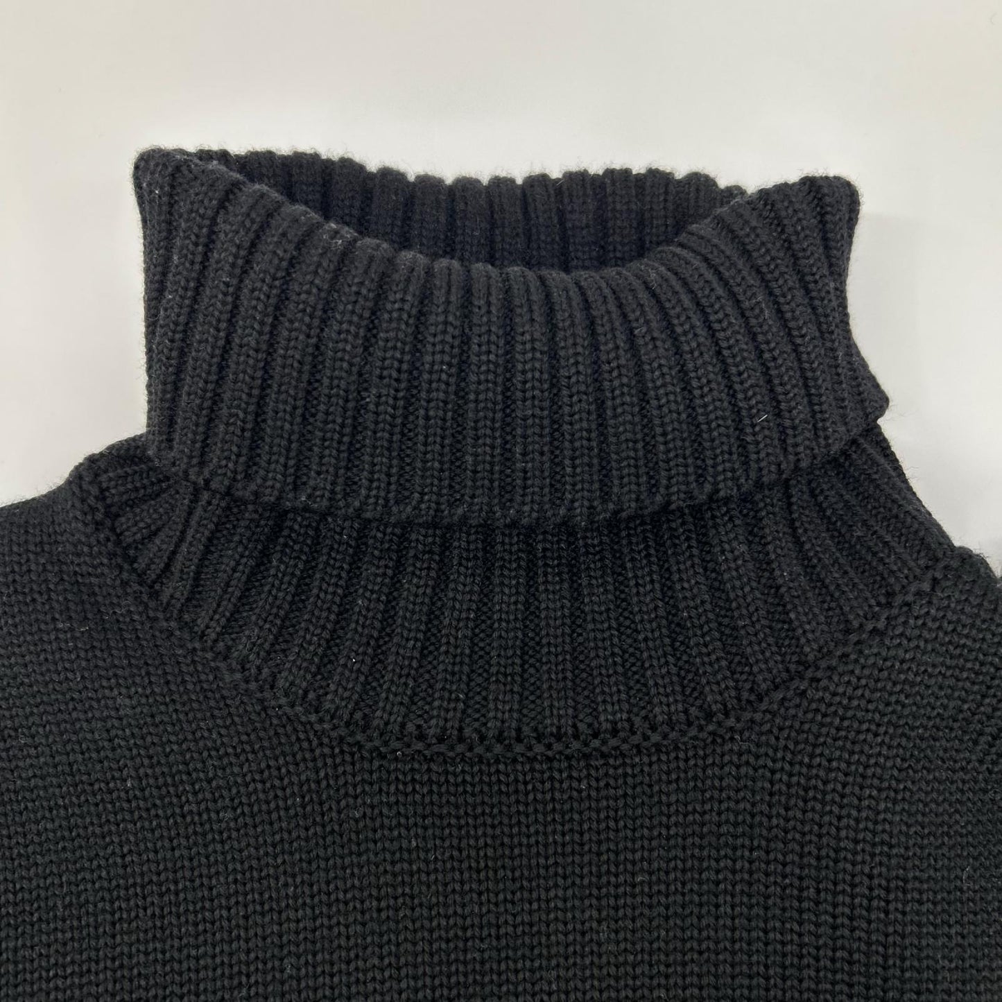 ZANONE Black Merino Mid-Gauge Turtleneck Knit Size 46