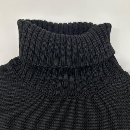 ZANONE Black Merino Mid-Gauge Turtleneck Knit Size 46