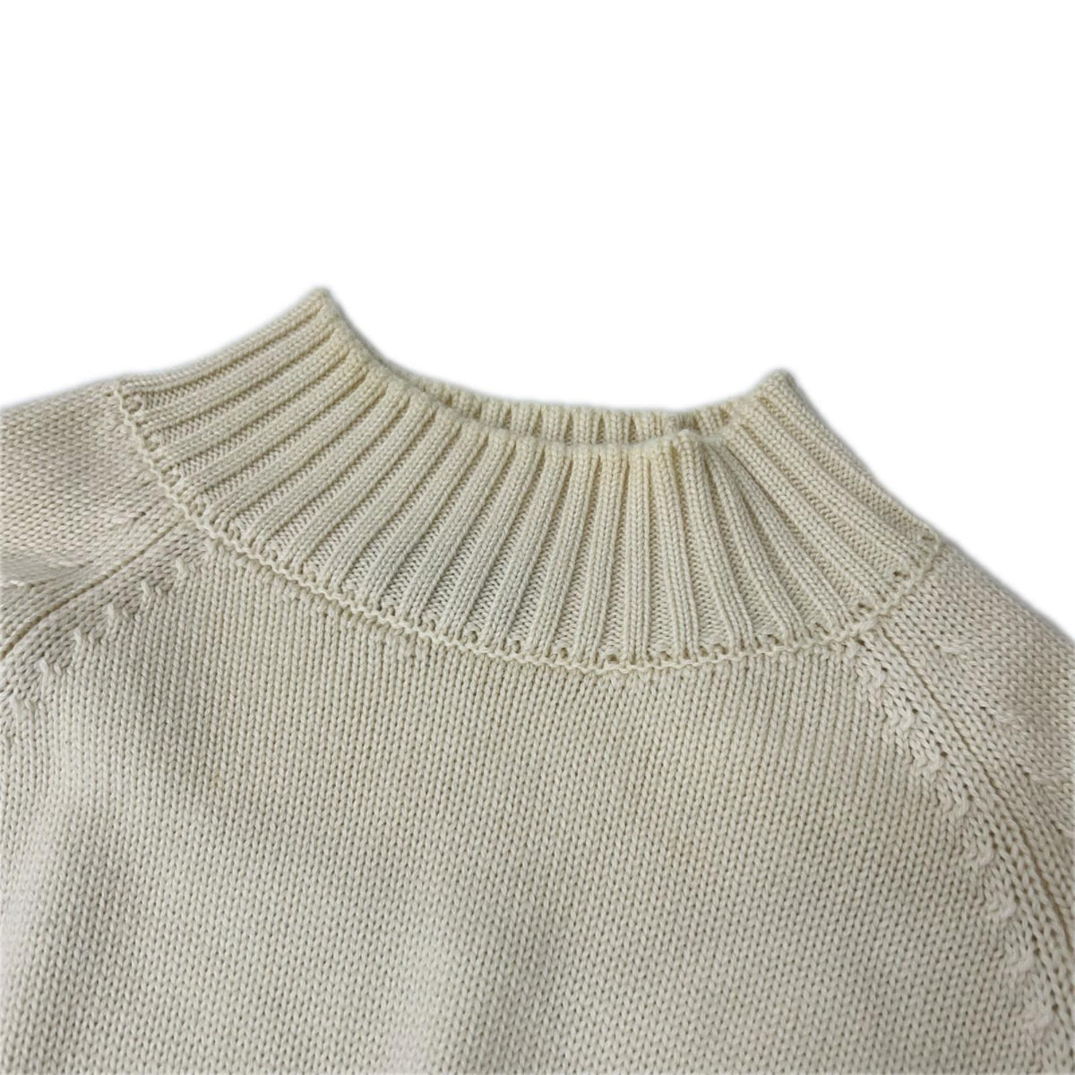 ZANONE Ivory 5-Gauge Wool Mock Neck Sweater Size 46