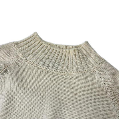 ZANONE Ivory 5-Gauge Wool Mock Neck Sweater Size 46
