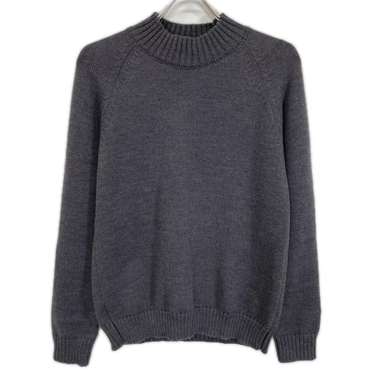 ZANONE Gray 5-Gauge Wool Solid Mock Neck Knit Size 46