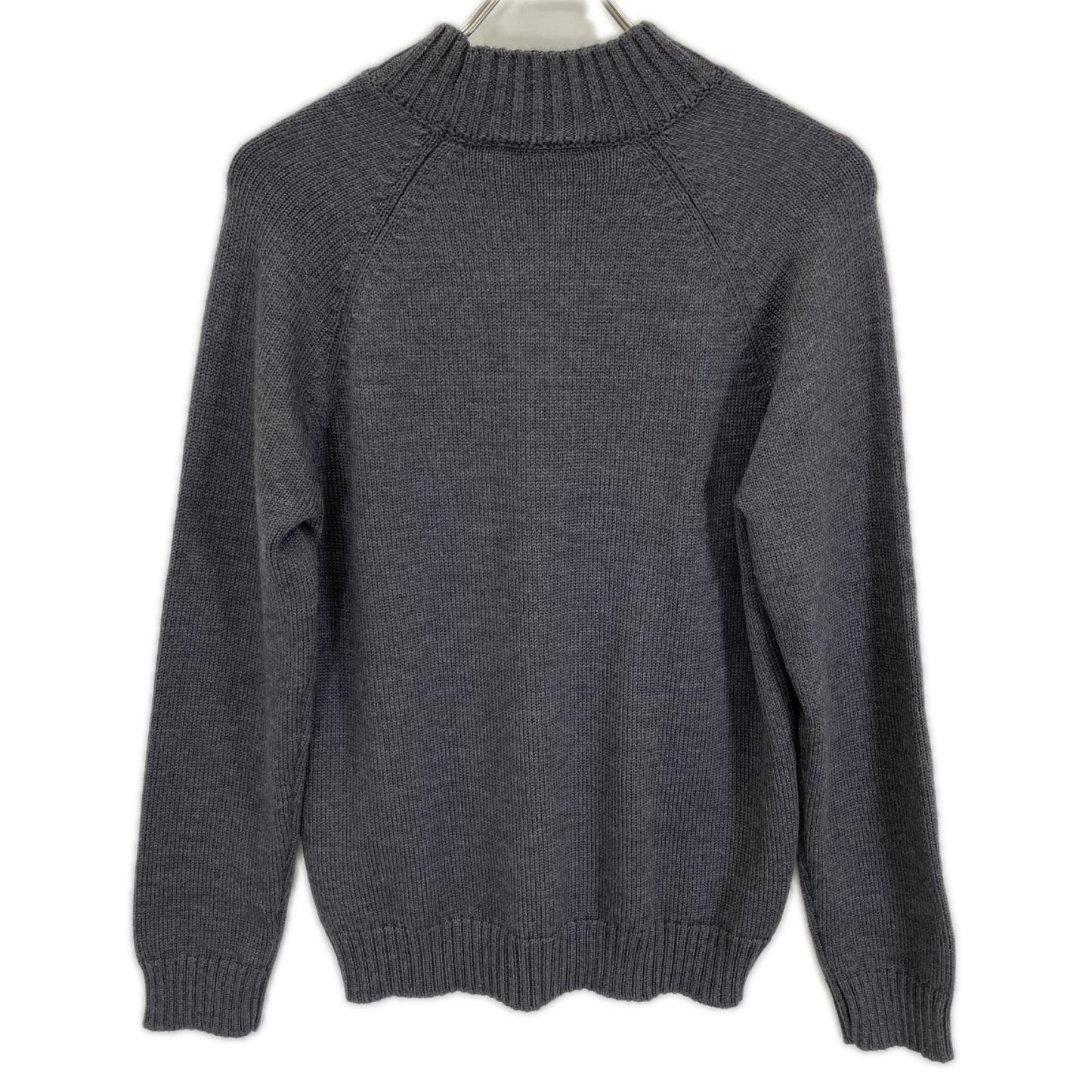 ZANONE Gray 5-Gauge Wool Solid Mock Neck Knit Size 46