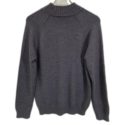 ZANONE Gray 5-Gauge Wool Solid Mock Neck Knit Size 46