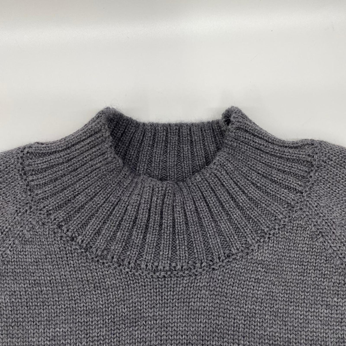 ZANONE Gray 5-Gauge Wool Solid Mock Neck Knit Size 46