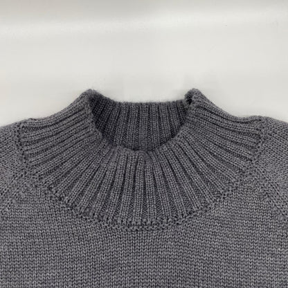 ZANONE Gray 5-Gauge Wool Solid Mock Neck Knit Size 46
