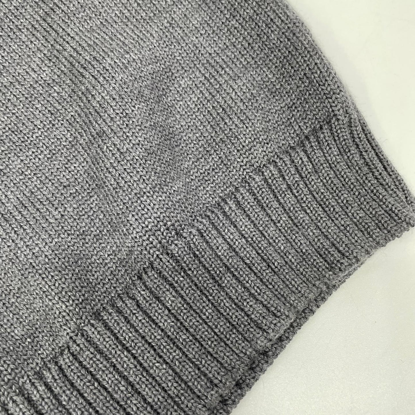 ZANONE Gray 5-Gauge Wool Solid Mock Neck Knit Size 46