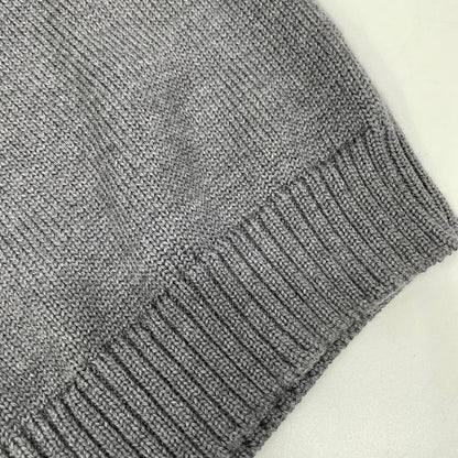 ZANONE Gray 5-Gauge Wool Solid Mock Neck Knit Size 46