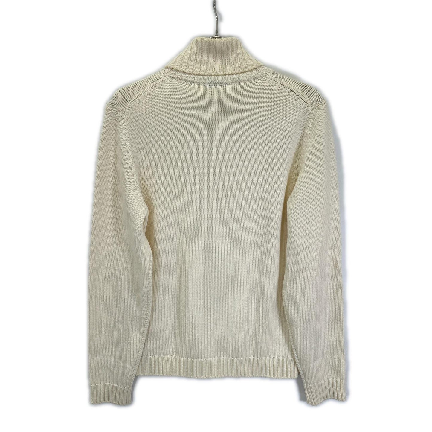 ZANONE Ivory 5-Gauge Wool Solid Turtleneck Knit Size 48