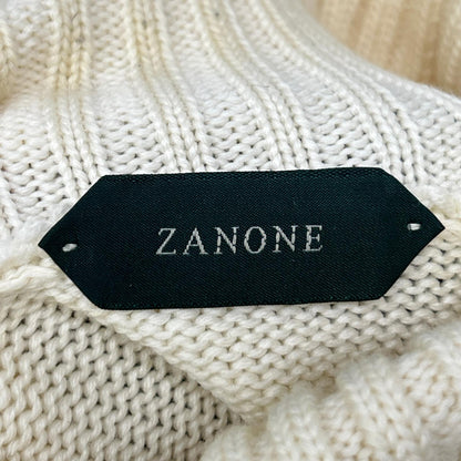 ZANONE Ivory 5-Gauge Wool Solid Turtleneck Knit Size 48