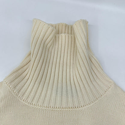 ZANONE Ivory 5-Gauge Wool Solid Turtleneck Knit Size 48