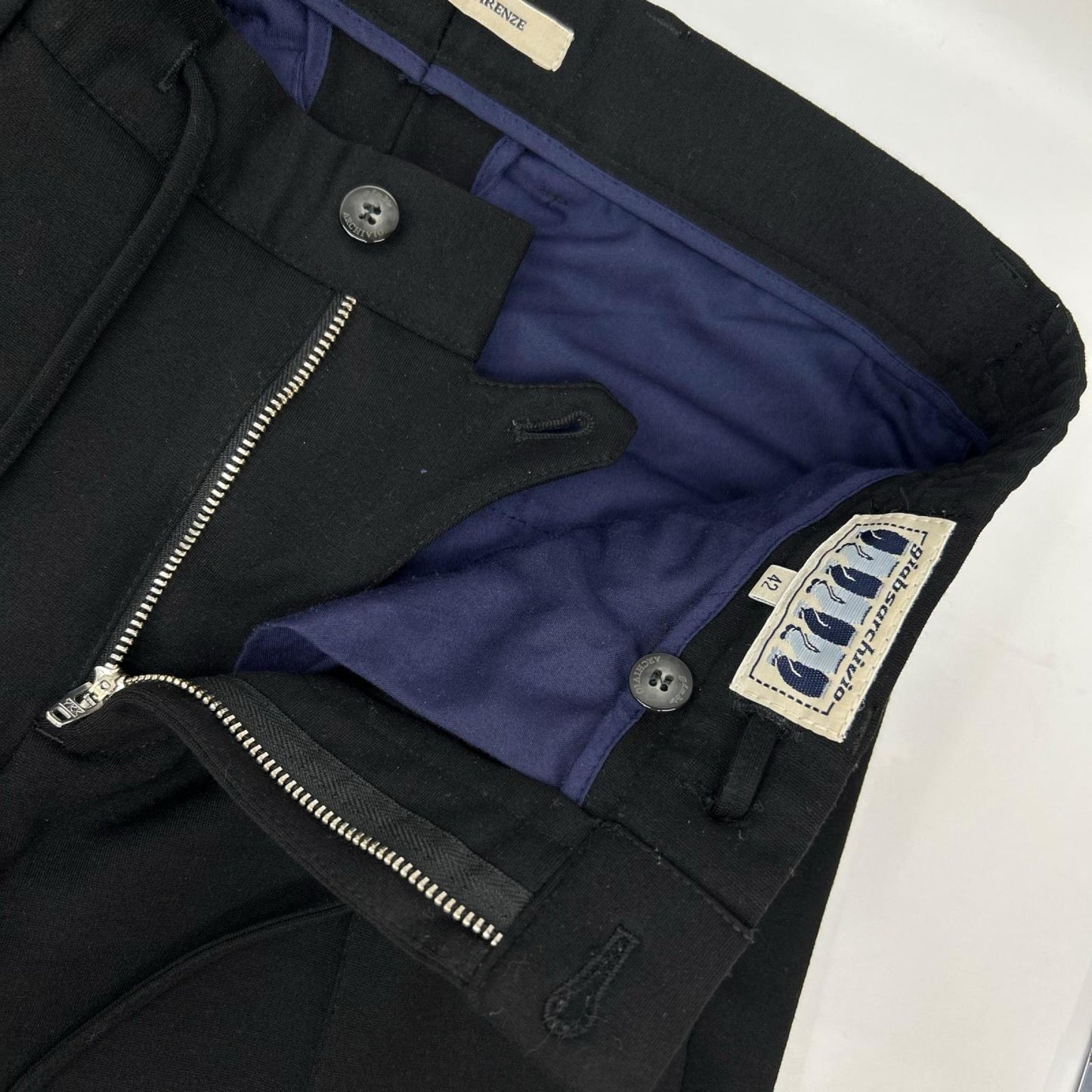 giab's ARCHIVIO 993099 Black Easy Rayon Slacks Pants Size 42