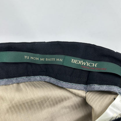 BERWICH Black 2-Tuck Cropped Cotton Pants Size 44